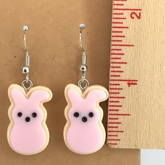 Charming Peep Easter Bunny Earrings - Picture 2 of 2